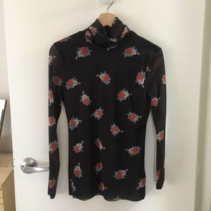 Ganni Tilden mesh floral top